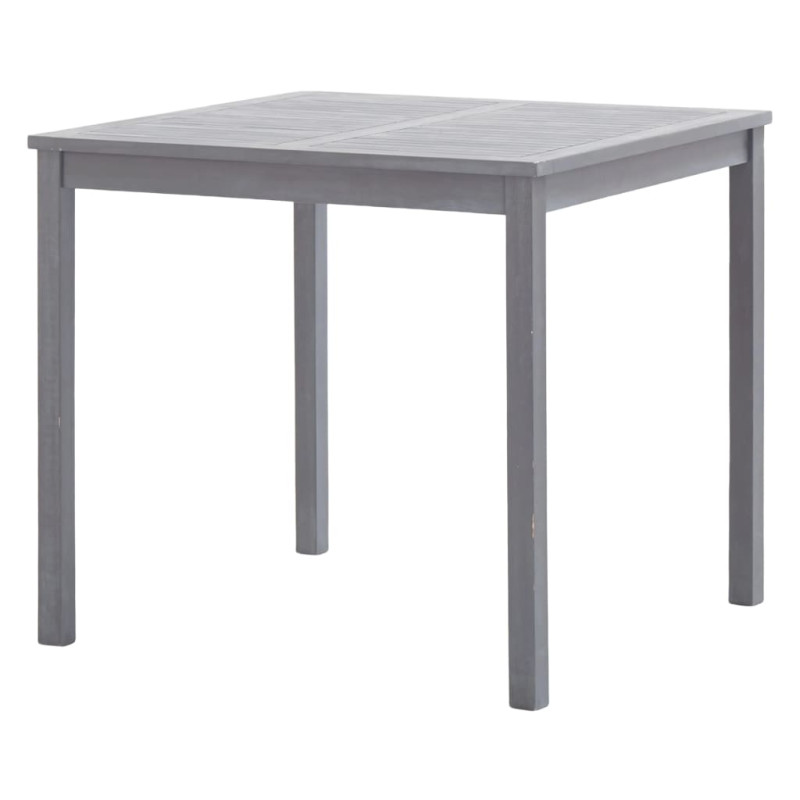 Produktbild för Trädgårdsbord grå 80x80x74 cm massivt akaciaträ