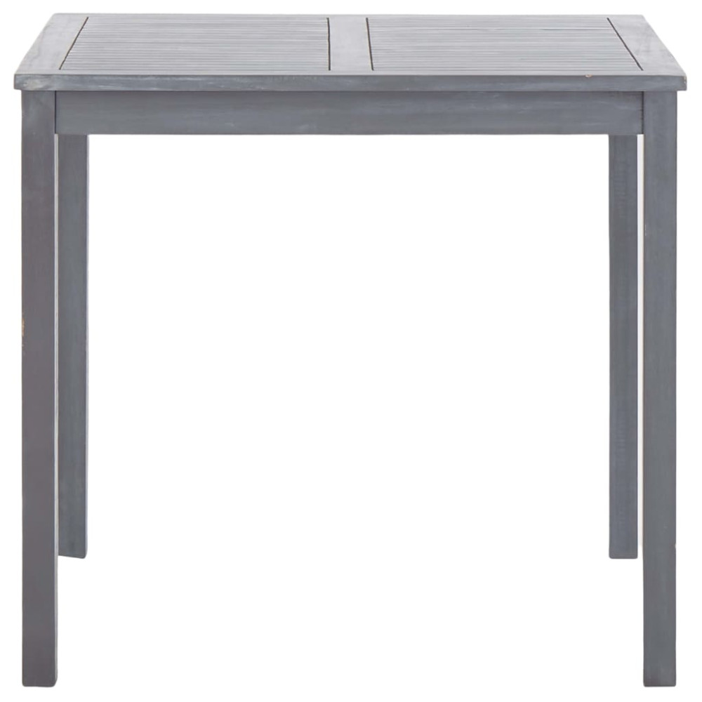 Produktbild för Trädgårdsbord grå 80x80x74 cm massivt akaciaträ