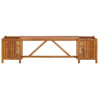 Produktbild för Trädgårdsbänk med 2 odlingslådor 150x30x40 cm massivt akaciaträ