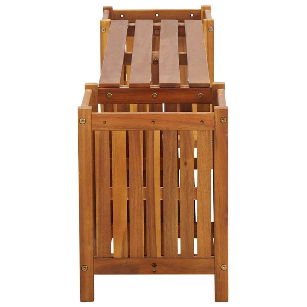 Produktbild för Trädgårdsbänk med 2 odlingslådor 150x30x40 cm massivt akaciaträ