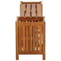 Produktbild för Trädgårdsbänk med 2 odlingslådor 150x30x40 cm massivt akaciaträ