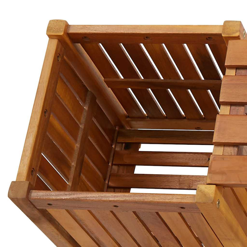 Produktbild för Trädgårdsbänk med 2 odlingslådor 150x30x40 cm massivt akaciaträ