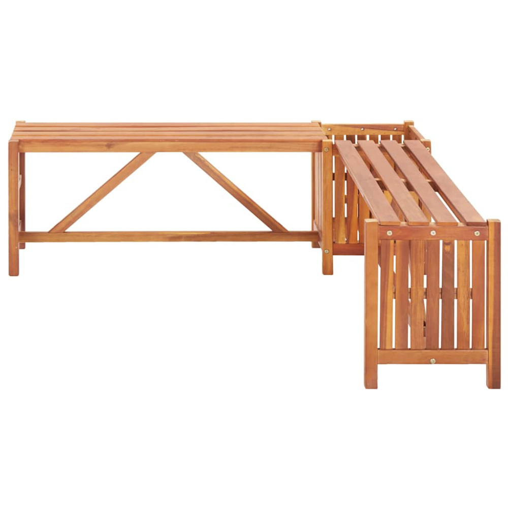 Produktbild för Hörnbänk med odlingslåda 117x117x40 cm massivt akaciaträ