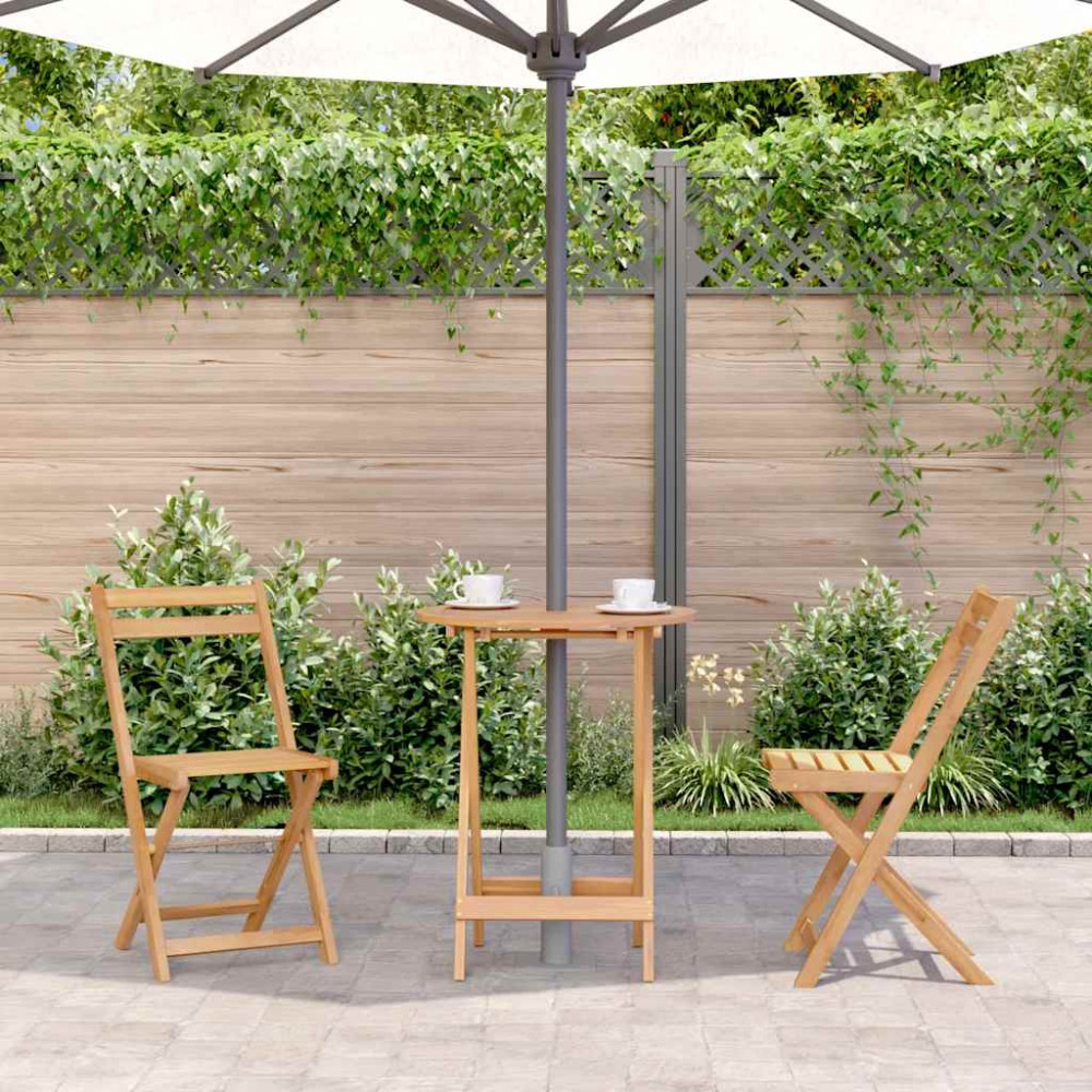 Produktbild för Hopfällbart trädgårdsbord 60x75 cm massivt akaciaträ