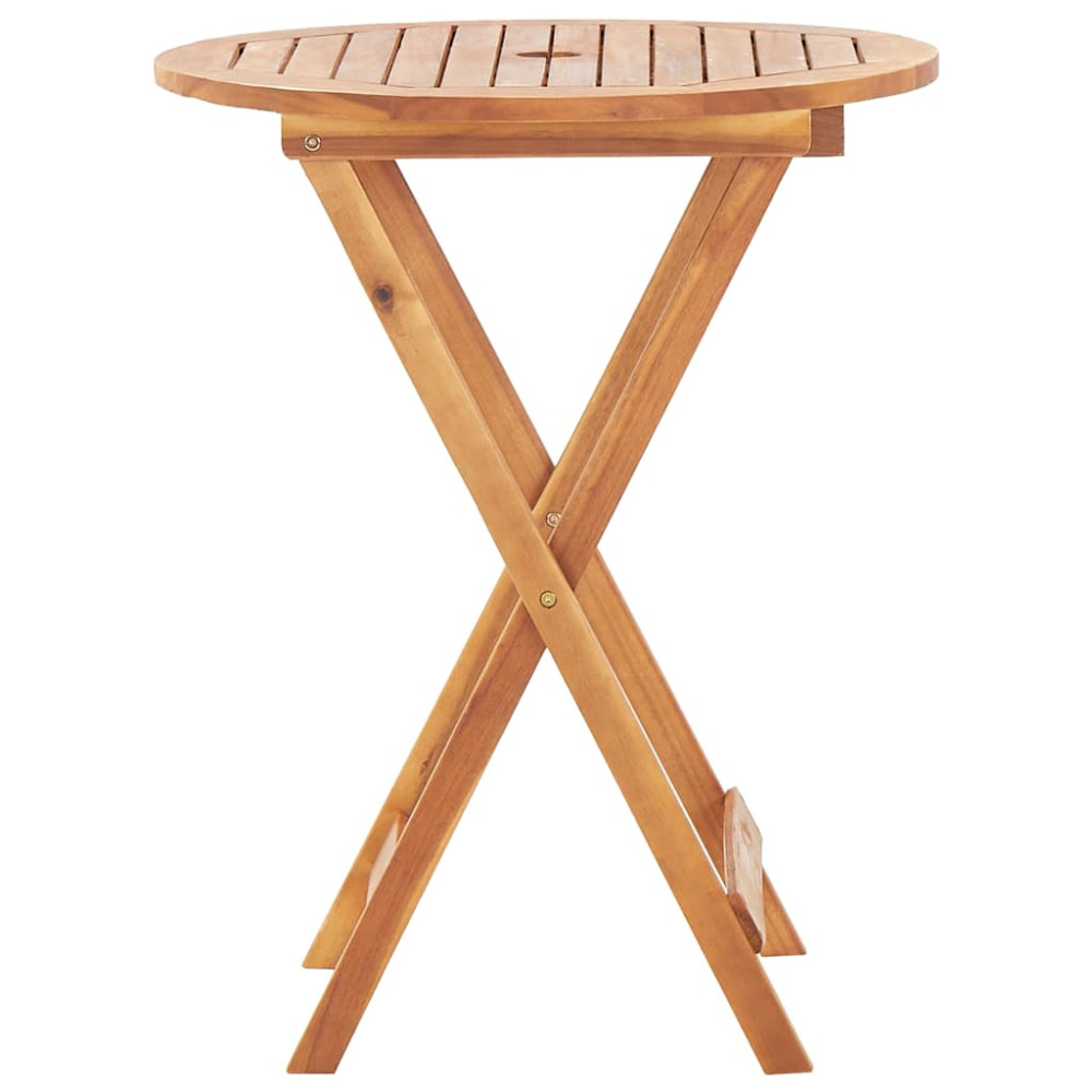Produktbild för Hopfällbart trädgårdsbord 60x75 cm massivt akaciaträ