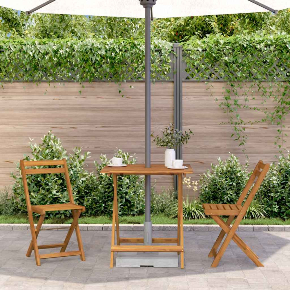 Produktbild för Hopfällbart trädgårdsbord 70x70x75 cm massivt akaciaträ