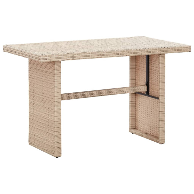 Produktbild för Trädgårdsbord beige 110x60x67 cm konstrotting