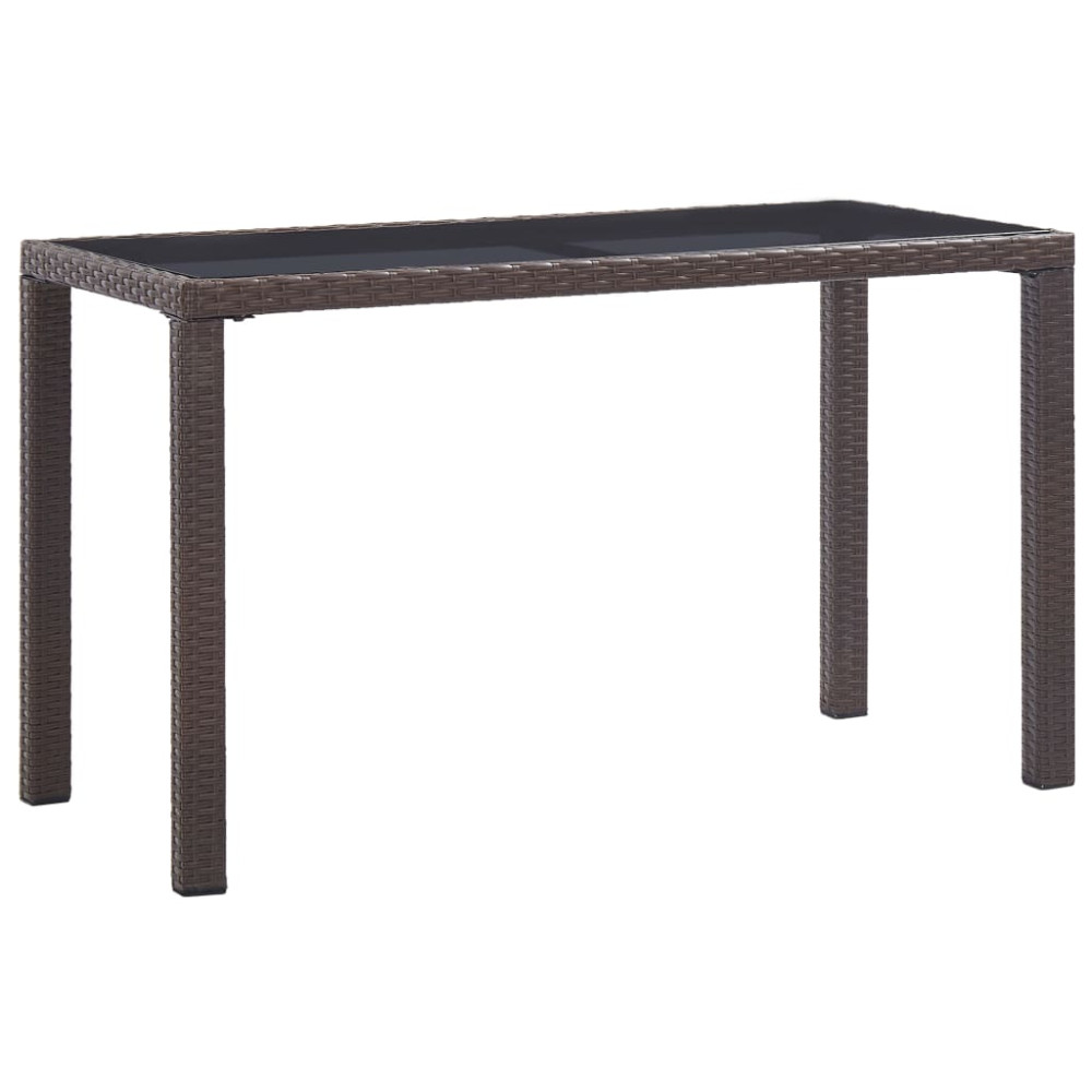 Produktbild för Trädgårdsbord brun 123x60x74 cm konstrotting
