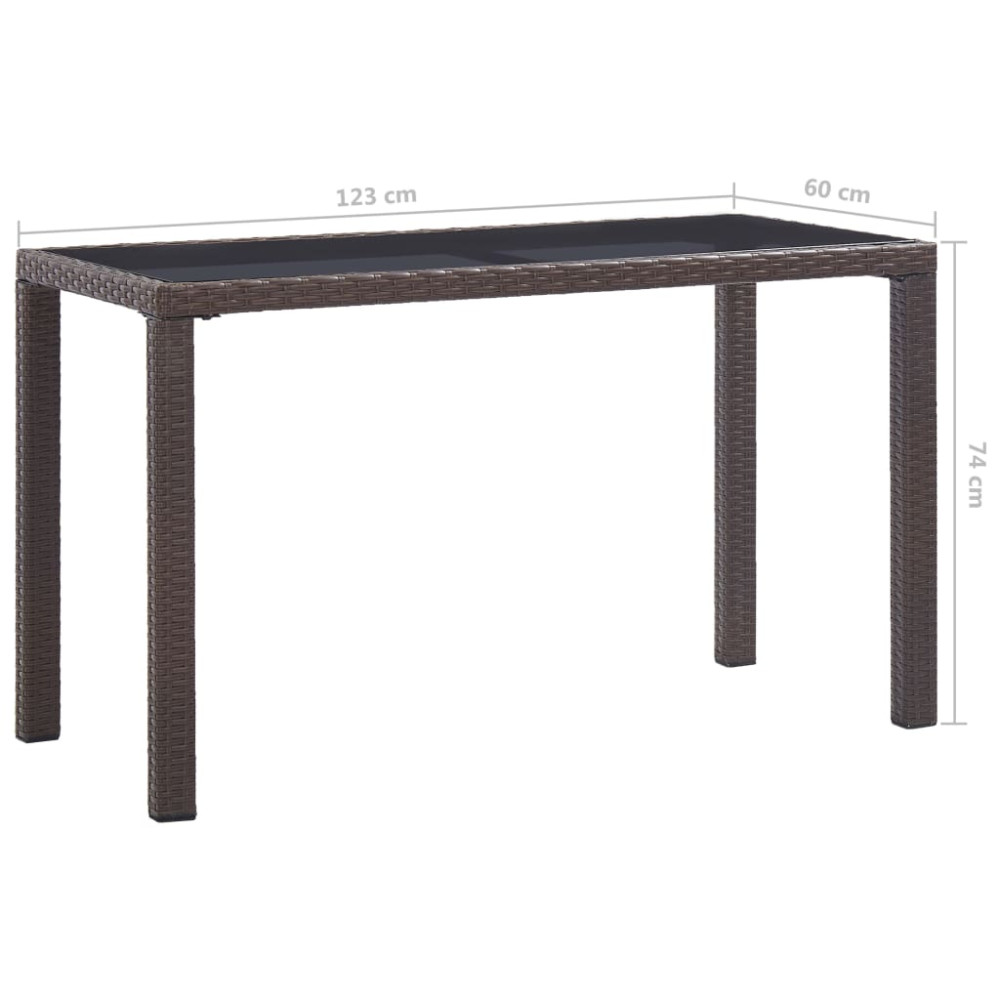 Produktbild för Trädgårdsbord brun 123x60x74 cm konstrotting