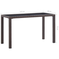 Produktbild för Trädgårdsbord brun 123x60x74 cm konstrotting