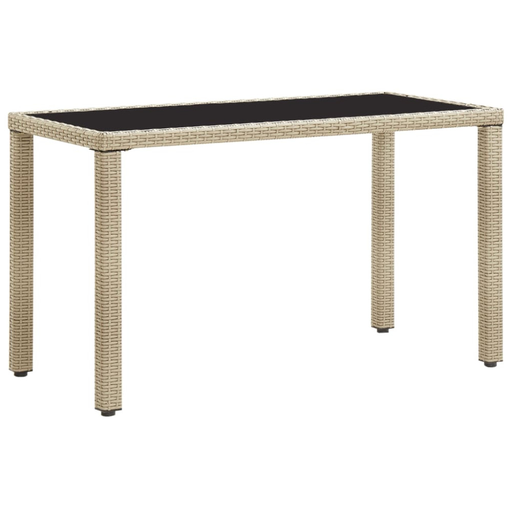 Produktbild för Trädgårdsbord beige 123x60x74 cm konstrotting