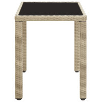 Produktbild för Trädgårdsbord beige 123x60x74 cm konstrotting