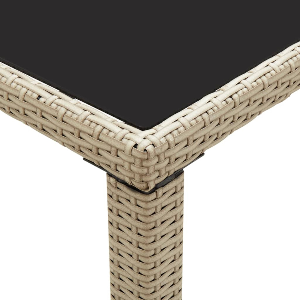 Produktbild för Trädgårdsbord beige 123x60x74 cm konstrotting