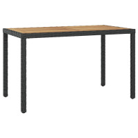 Produktbild för Trädgårdsbord svart och brun 123x60x74 cm massivt akaciaträ