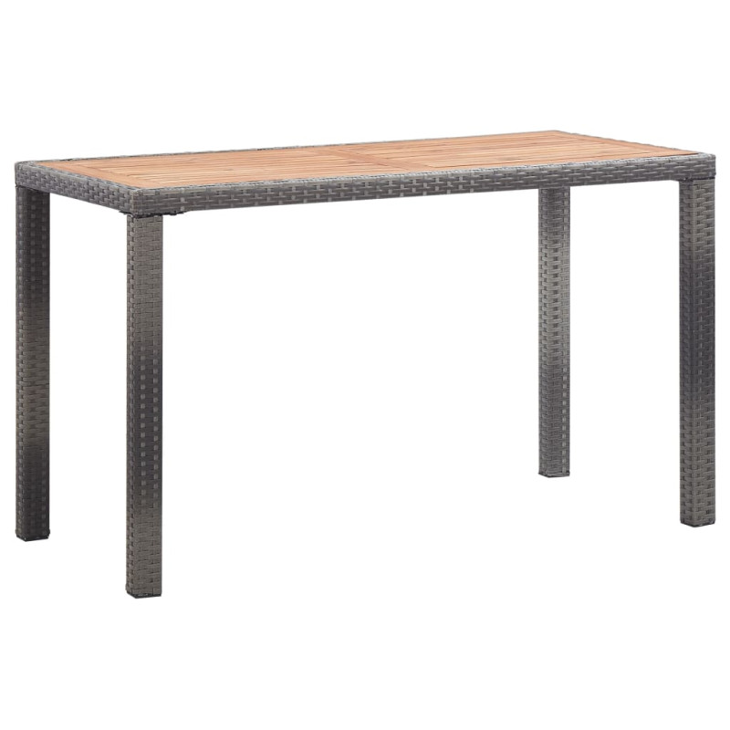 Produktbild för Trädgårdsbord antracit och brun 123x60x74 cm massivt akaciaträ