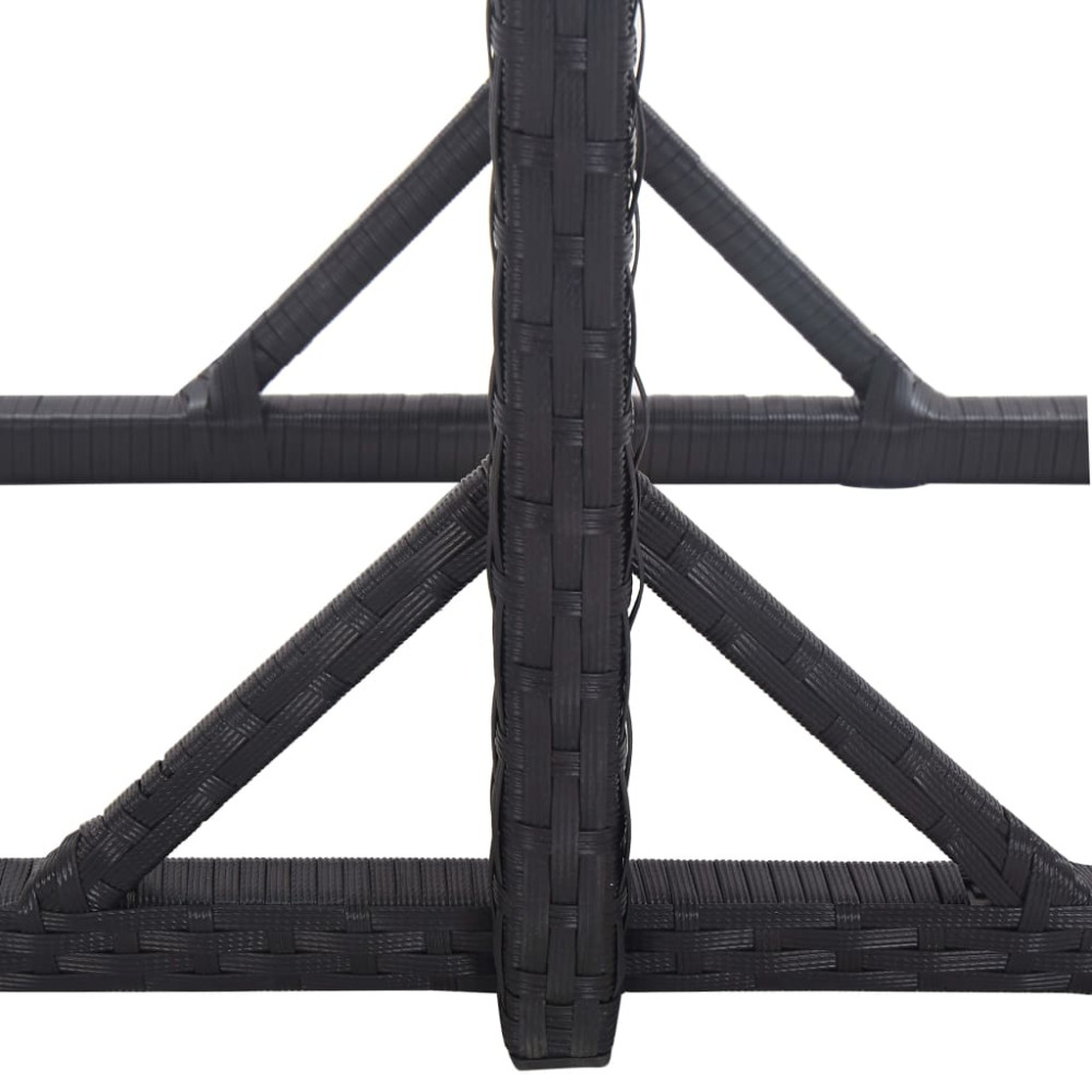 Produktbild för Trädgårdsbord svart 110x53x72 cm glas och konstrotting