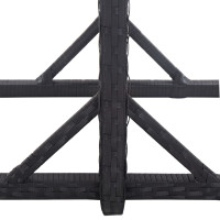 Produktbild för Trädgårdsbord svart 110x53x72 cm glas och konstrotting