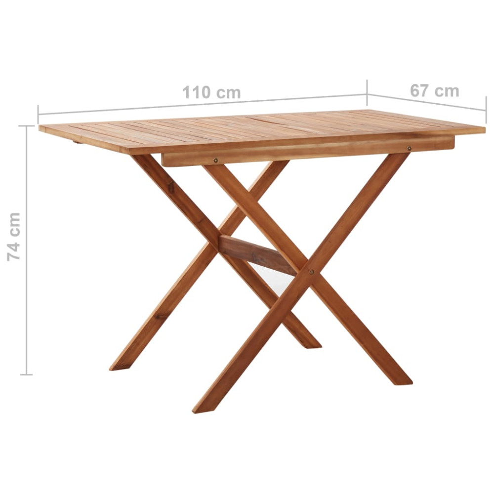 Produktbild för Trädgårdsbord 110x67x74 cm massivt akaciaträ