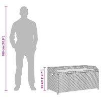 Produktbild för Trädgårdsbänk med förvaring 120 cm konstrotting grå