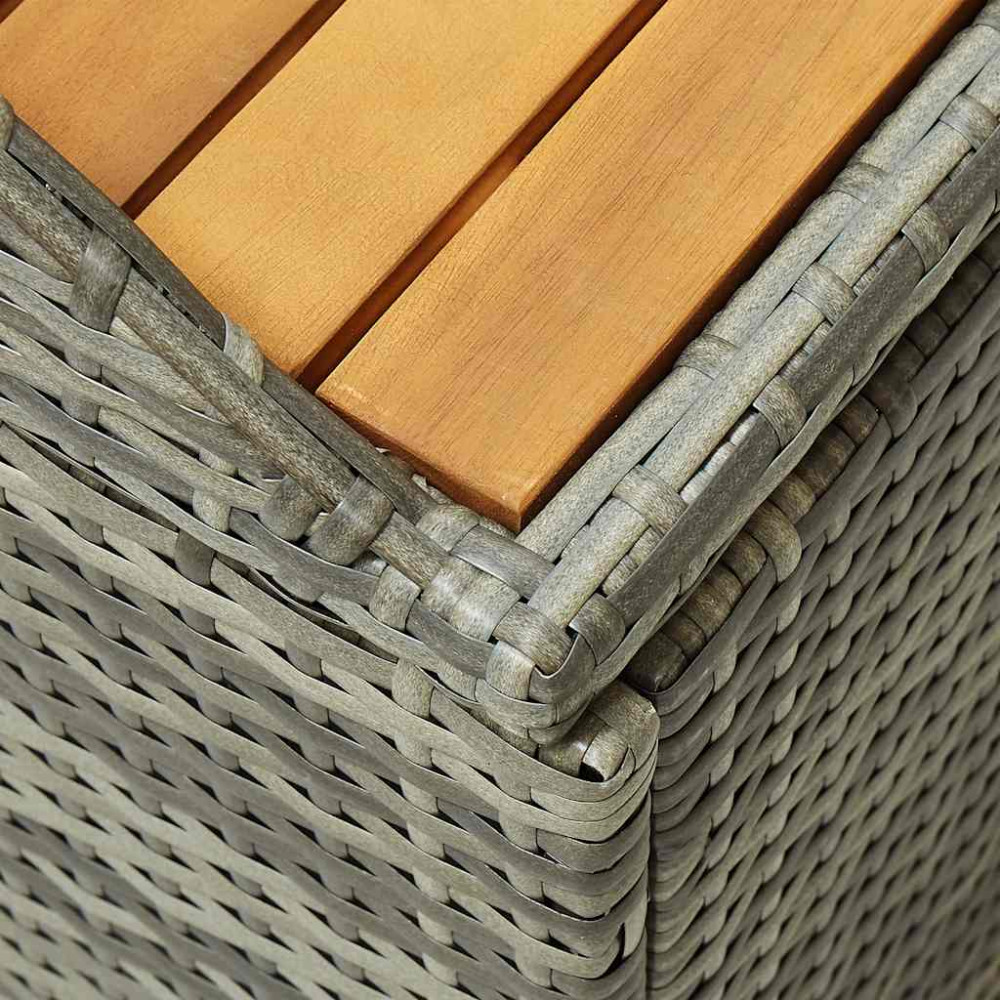 Produktbild för Trädgårdsbänk med förvaring 120 cm konstrotting grå