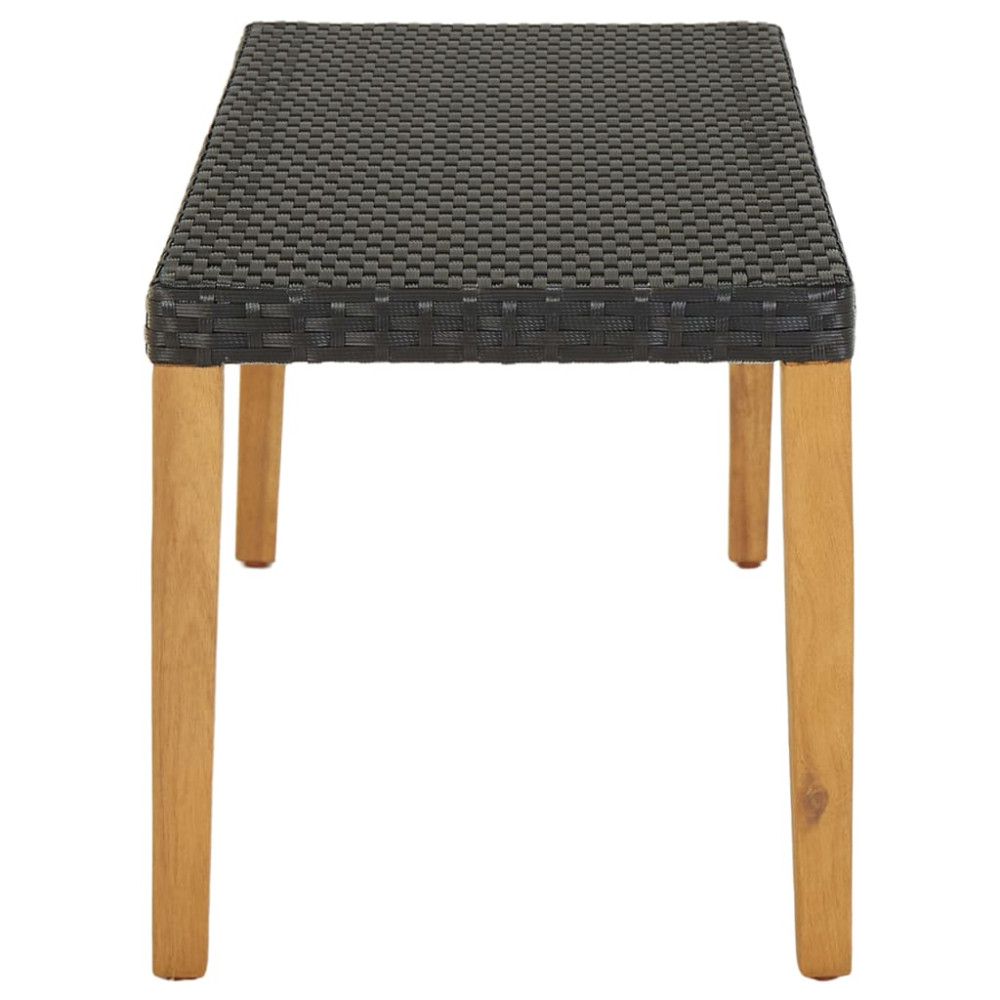 Produktbild för Trädgårdsbänk 80 cm konstrotting svart