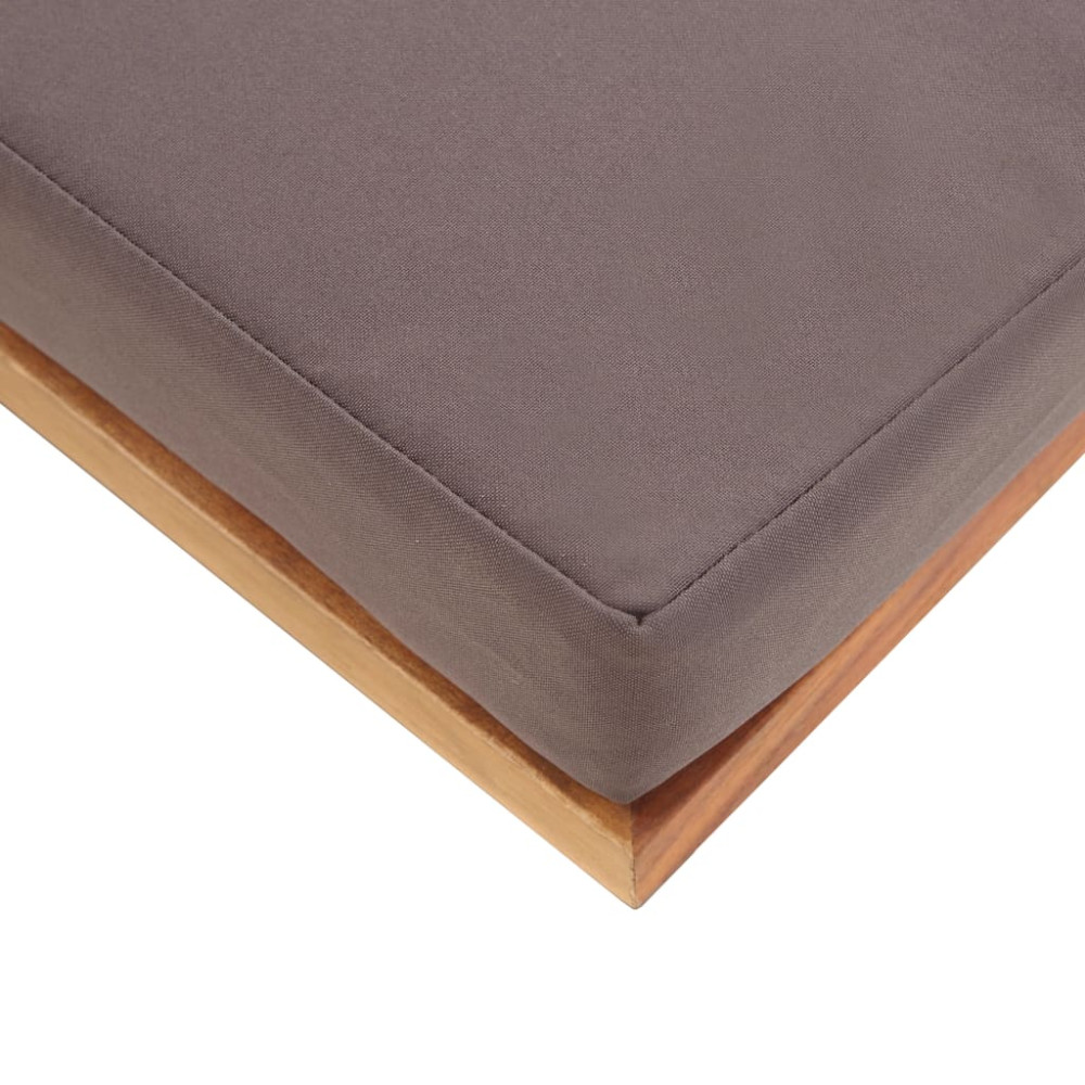 Produktbild för Fotpall med dyna 66x66x36 cm massivt akaciaträ mörkgrå