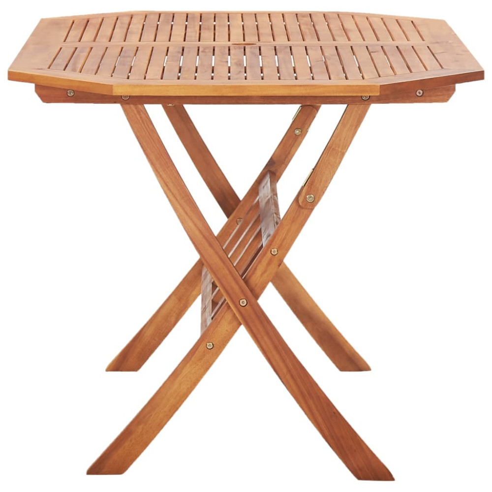 Produktbild för Hopfällbart trädgårdsbord 135x85x75 cm massivt akaciaträ