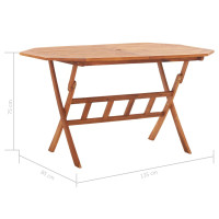 Produktbild för Hopfällbart trädgårdsbord 135x85x75 cm massivt akaciaträ