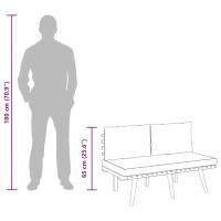 Produktbild för Trädgårdsbänk med dynor 115 cm massivt akaciaträ