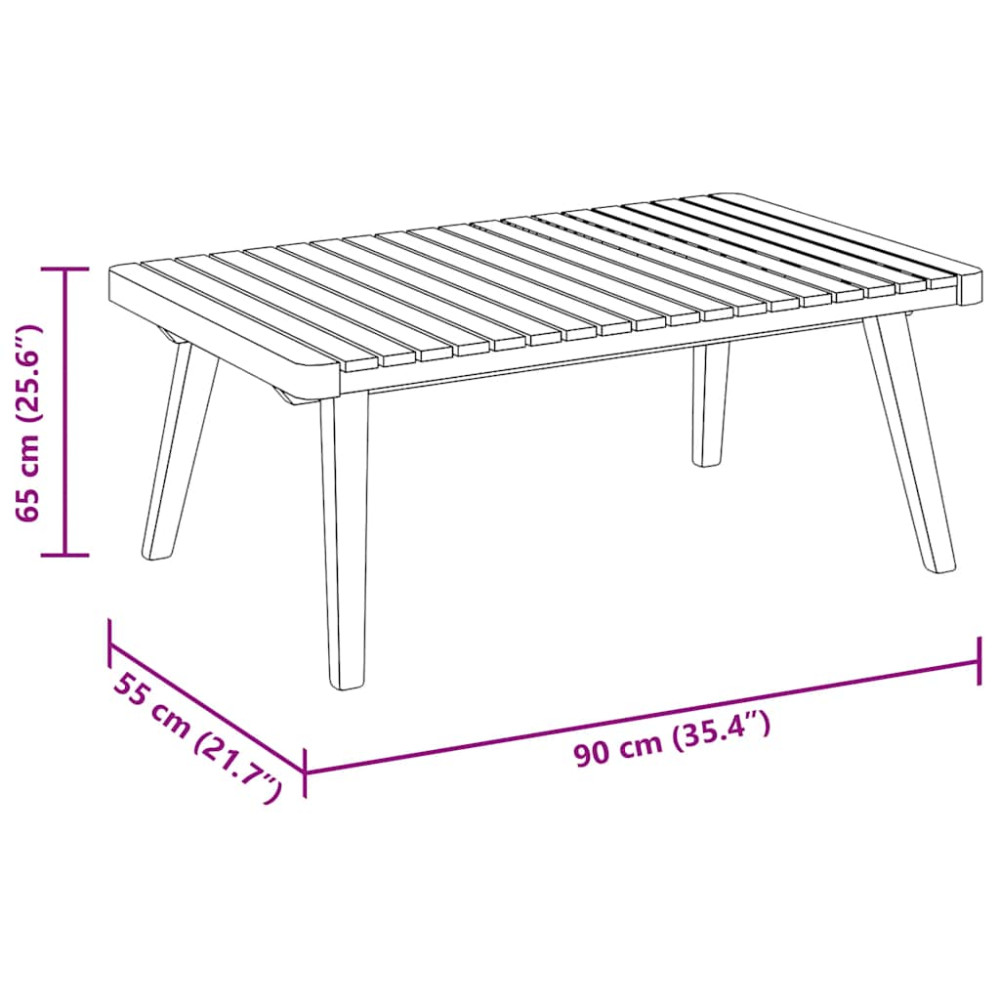 Produktbild för Trädgårdsbord 90x55x35 cm massivt akaciaträ
