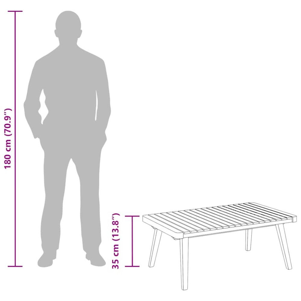 Produktbild för Trädgårdsbord 90x55x35 cm massivt akaciaträ