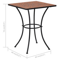Produktbild för Mosaikbord terrakotta 60 cm keramik
