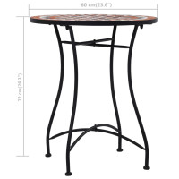 Produktbild för Mosaikbord brun 60 cm keramik