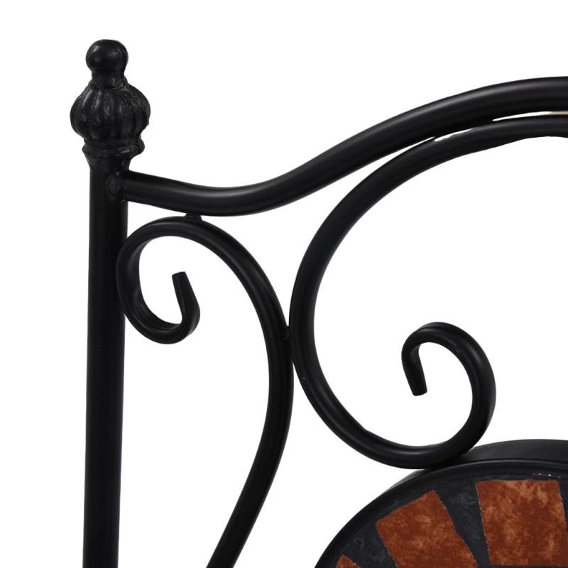 Produktbild för Caféstolar i mosaik 2 st brun keramik