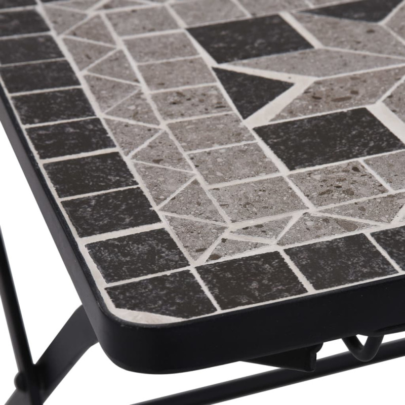 Produktbild för Caféstolar mosaik 2 st grå