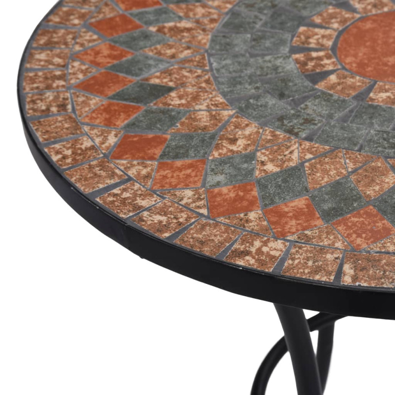 Produktbild för Mosaikbord orange/grå 60cm keramik