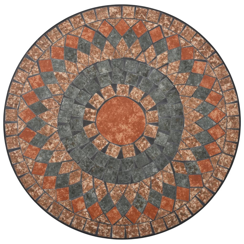 Produktbild för Mosaikbord orange/grå 60cm keramik