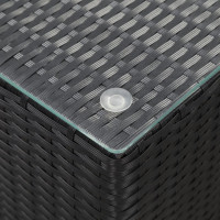 Produktbild för Sidobord 3 delar med glasskiva svart konstrotting