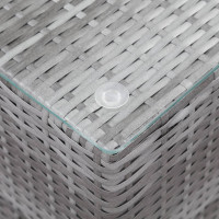 Miniatyr av produktbild för Sidobord 3 delar med glasskiva grå konstrotting