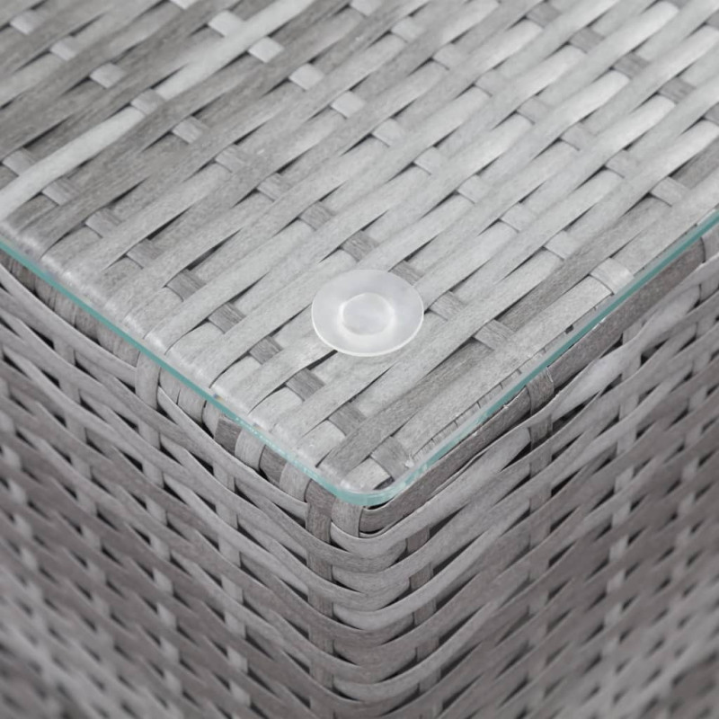 Produktbild för Sidobord 3 delar med glasskiva grå konstrotting