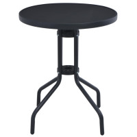 Produktbild för Trädgårdsbord svart 80 cm stål och glas