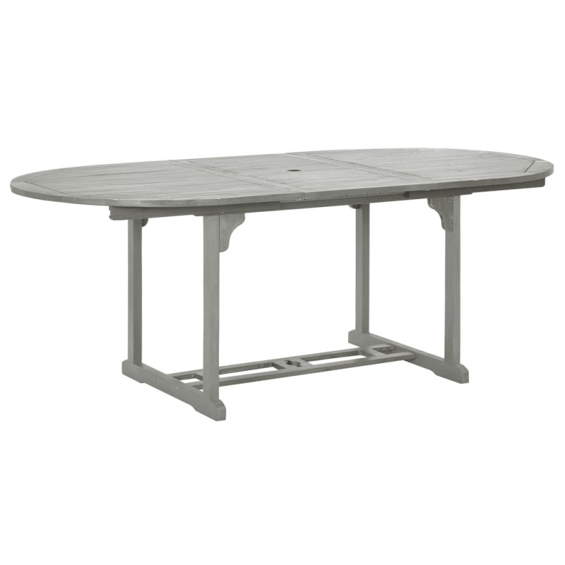 Produktbild för Trädgårdsbord grå 200x100x75 cm massivt akaciaträ