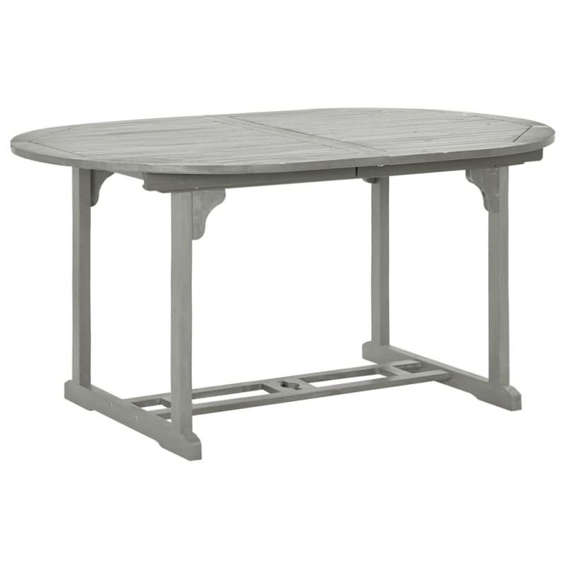 Produktbild för Trädgårdsbord grå 200x100x75 cm massivt akaciaträ