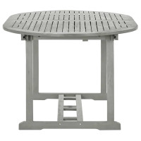 Produktbild för Trädgårdsbord grå 200x100x75 cm massivt akaciaträ