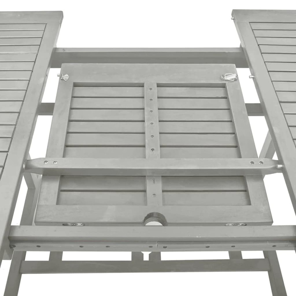 Produktbild för Trädgårdsbord grå 200x100x75 cm massivt akaciaträ