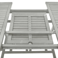 Produktbild för Trädgårdsbord grå 200x100x75 cm massivt akaciaträ
