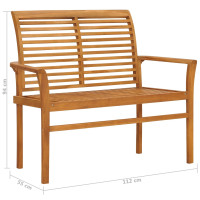 Produktbild för Trädgårdsbänk 112 cm massiv teak