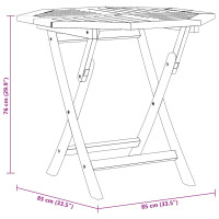 Produktbild för Hopfällbart trädgårdsbord 85x85x76 cm massiv teak