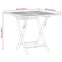 Produktbild för Hopfällbart trädgårdsbord 85x85x76 cm massiv teak