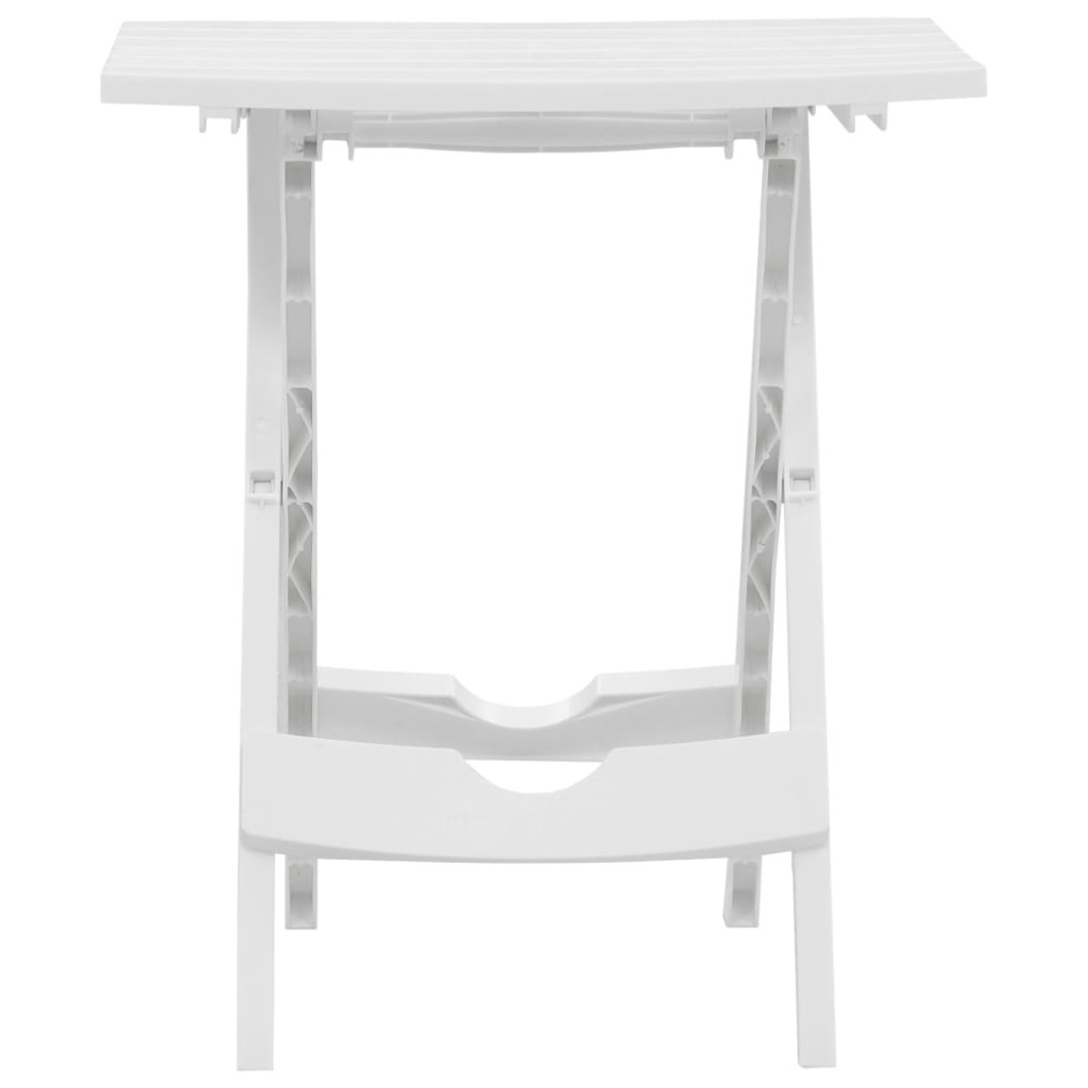 Produktbild för Hopfällbart trädgårdsbord 44,5x38,5x50 cm vit